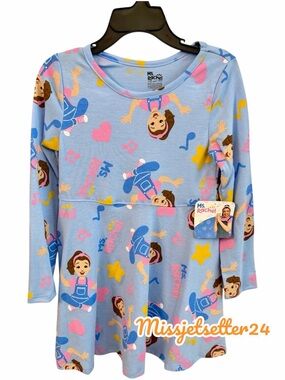 Ms Rachel Character long sleeves Blue Dress Girls cotton blend size 4T NWT